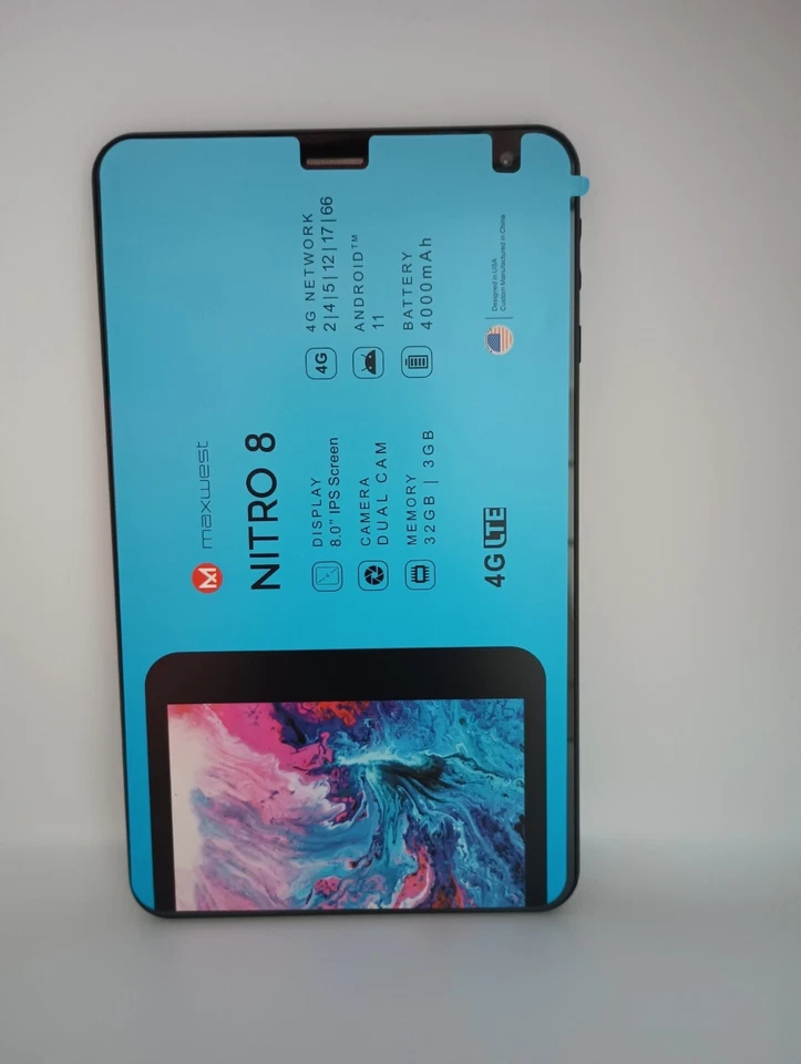 Maxwest Nitro 8 32GB MXN81ww WiFi LTE Tablet Bundle NEW - Image 3 of 4