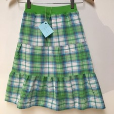 Skirt Girls 4/5 Maxi Green Plaid Ruffle Tier Western Cowgirl Mom and Pop's Kids