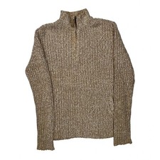 Tommy Hilfiger 1/4 Zip - Large Beige Cotton Blend