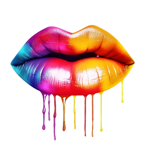 LGBTQ Rainbow Lips Pride Self Adhesive Vinyl Sticker