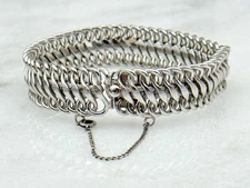 Vintage Sterling Silver 15.7mm Wide KACO Figure 8 Link heavy Bracelet 7.5”