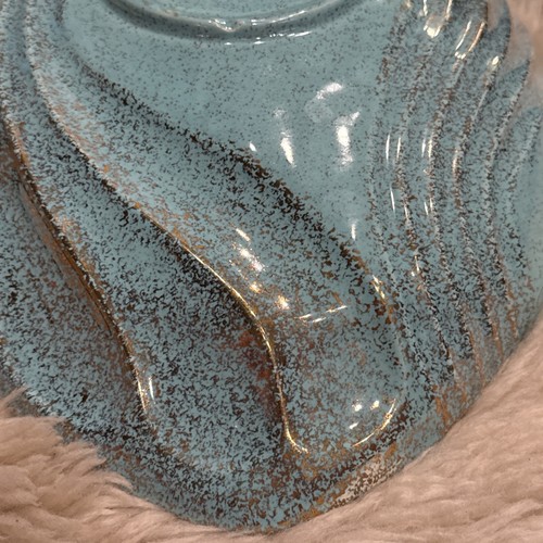 Vintage California Originals Console Bowl Planter Turquoise Gold Speckle - Picture 4 of 8