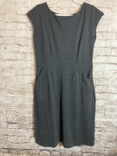 Quince Ultra Stretch Ponte Cap Sleeve Dress Womens Large Charcoal Sustainable