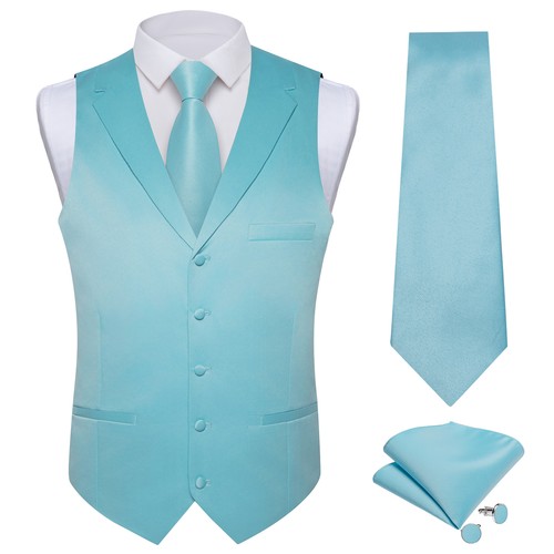 Men's Tuxedo Vest & Bowtie/Necktie Set, Classic Formal Waistcoat Paisley Floral - Picture 182 of 224