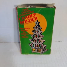 Vtg Cash Iron Christmas Tree Candle Holder NOS