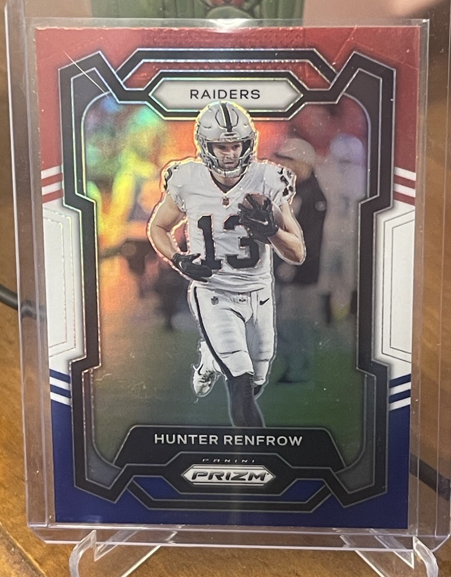 2023 Panini Prizm #175 Hunter Renfrow Red White and Blue Las Vegas Raiders