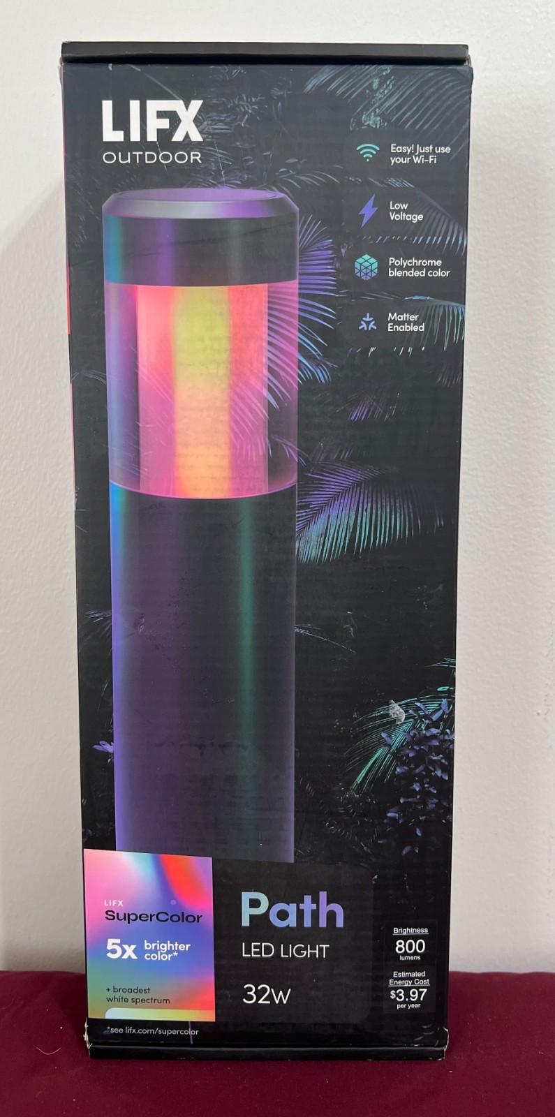 Lifx Black RGB Integrated LED Smart Wi-Fi Round Landscape Path Light -c