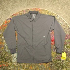 Wonder Wink NURTUR Scrub Top Shirt Mens XS Oversized Gray Snap Long Sleeve NEW
