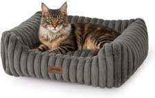 Large Cat Beds - Orthopedic Dog Bed for Medium Dogs, Rectangle Pet Bed with Fluf
