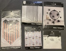 5 LOT CELEBRATE IT HALLOWEEN BACKDROP SPIDER WEB DECORATION HANGING BAT GHOST