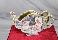 1983 Shackman  Co Tea Set Container With Gold Color Dollhouse Dishes Unopened