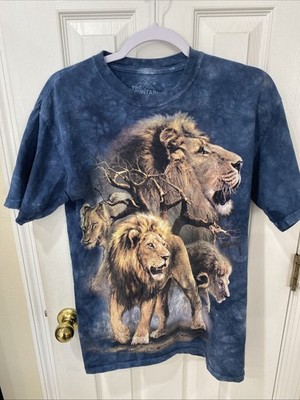 The Mountain Lion Theme T Shirt Size Medium Tie Dye Blue 2011