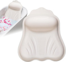 Silicone Bath Pillow for Tub Adults, 4D Air-Cushion Bathtub Pillow for Head Neck