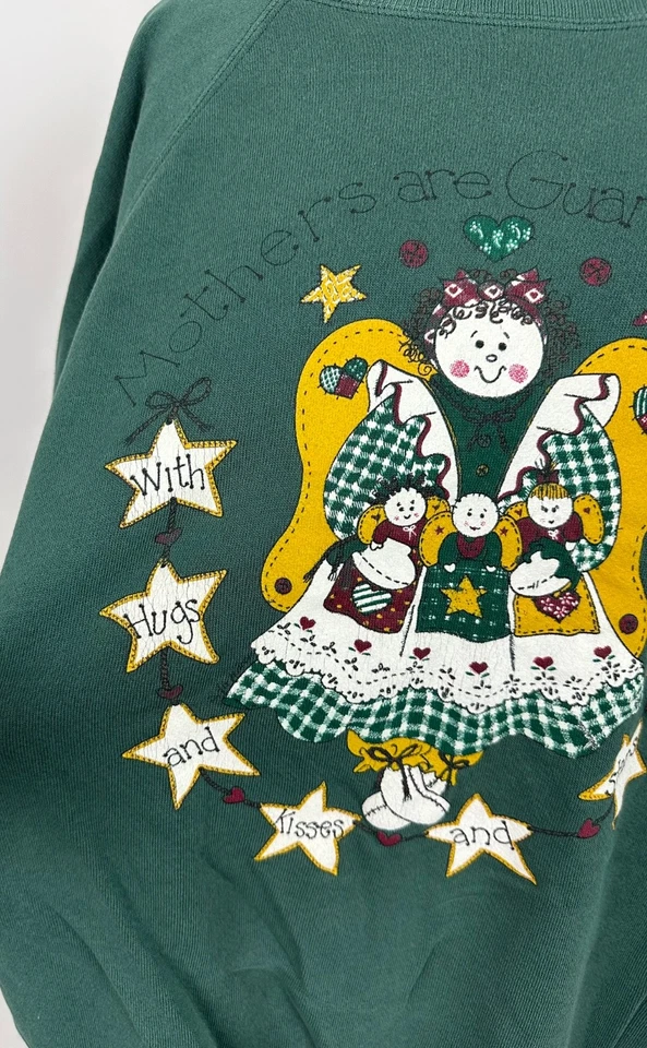 Sudadera De Colección Años 90 Para Mujer 4X 4XL Mamá Madre Bosque Verde Raglán Cottagecore Foto 4 de 4