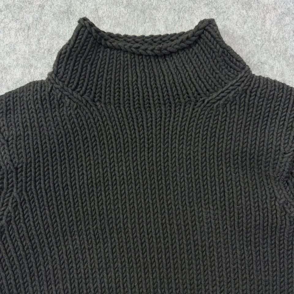 Gap Sweater Womens Medium Black Roll Neck Knit Fisherman Heavy Rolled Hem M - Image 4 of 4