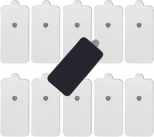 10-Pack Large TENS Electrode Pads - 3.5Mm Snap Connectors - High Conductivity, R