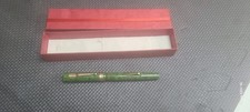 VINTAGE ANTIQUE MABIE TODD SWAN FOUNTAIN PEN GREEN MARBLE 14K GOLD NIB