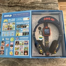 iTech jr Kids Smart Watch Headphones Mini Mic Lights Up Black Gamer Theme New