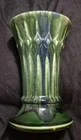 Vintage 1950s McCoy Ceramic Diamond Blue/Green Variegated Glaze MCM Vase 9" Tall