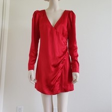 NWT GRLFRND Nik Shirt Mini Dress in Red size Small
