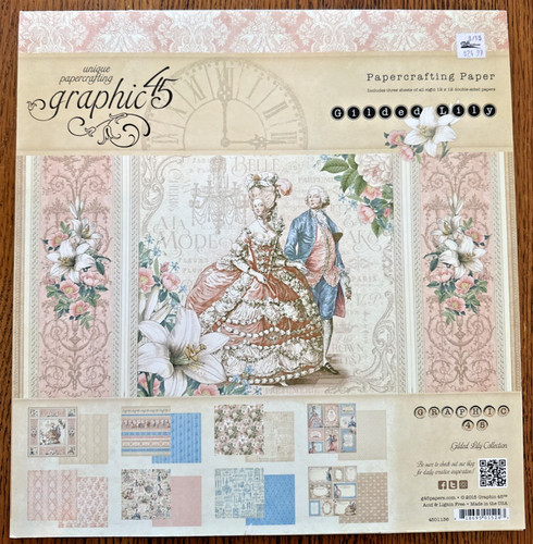 Graphic 45 Gilded Lily 12x12 Paper 25 Unused Sheets Misprint Rare Retired 2015