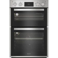 Hotpoint DIH10DIX Built-In Column Double Oven, Fan Assisted Main, Grill, &Timer