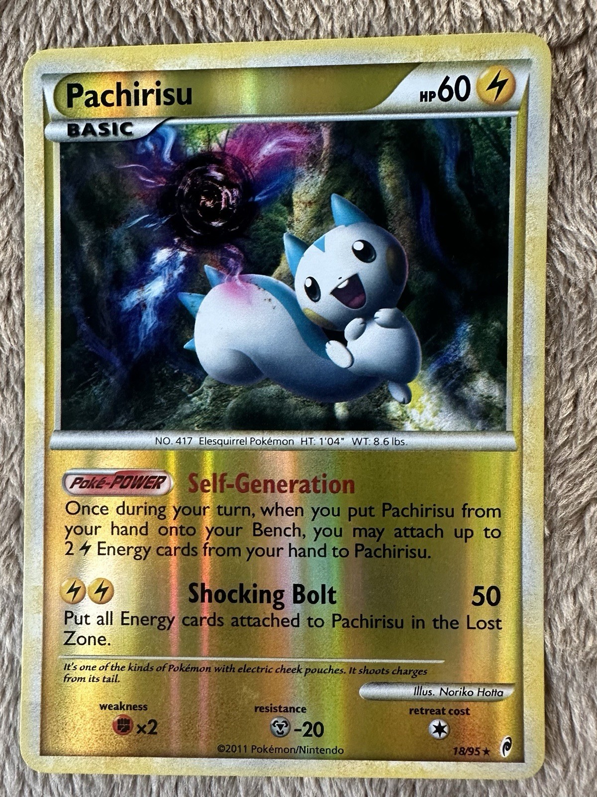 2011 Pokémon TCG Call Of Legends Pachirisu Reverse Holo 18/95 LP