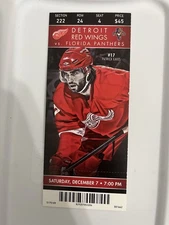 Detroit Red Wings vs Panthers NHL Ticket Stub Patrick Eaves #17 Dec 7 Game