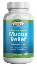 Healthlife Mucus Relief Guaifenesin Caplets 400 Mg, Immediate Release 300 Coun