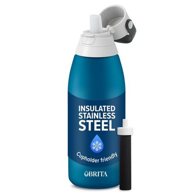 Brita Stainless Steel Premium Filtering Water Bottle, BPA-Free, Reusable, Insula