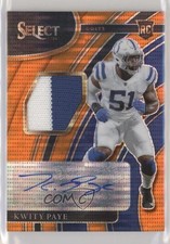 2021 Panini Select Neon Orange Pulsar Prizm 13/25 Kwity Paye #RSM-KPA Auto ld5