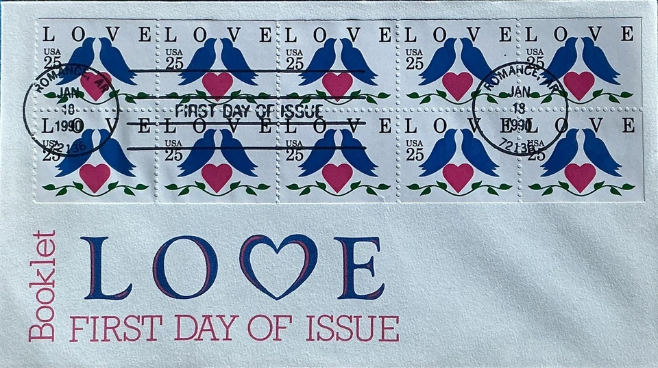 Artmaster Cachets 2441A Love Birds Booklet Pane of 10 - Image 1 of 1