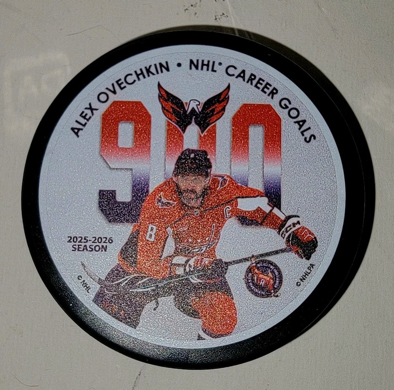 WASHINGTON CAPITALS OVECHKIN 900 GOAL PUCK