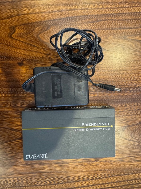 Asante FH10T8 FriendlyNet 8-Port Ethernet Hub w/ AC Adapter TESTED