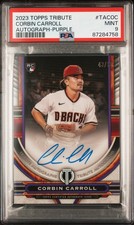 Corbin Carroll 2023 Topps Tribute Tribute Autograph #TACOC Purple PSA 9