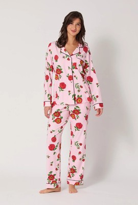 NWT BedHead Falling Blooms Long Sleeve Classic Stretch Jersey Pj Set Size M