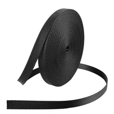 Sliverdew 12 Yards Nylon Webbing Strap Heavy Duty Nylon Webbing Black Flat St...