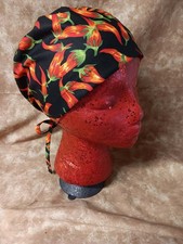 Scrub cap, Durag, medical cap or surgical hat - Red Hot Chili Pepper print