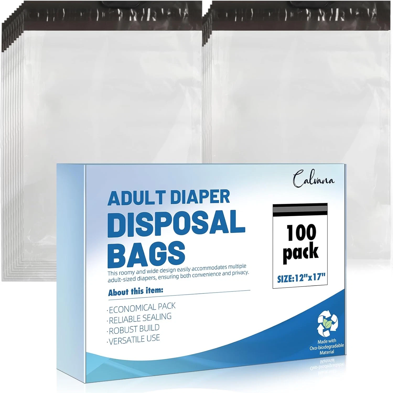 100 Pcs Extra Thick Adult Diaper Disposable Bags Odor Tight Sealing Disposal