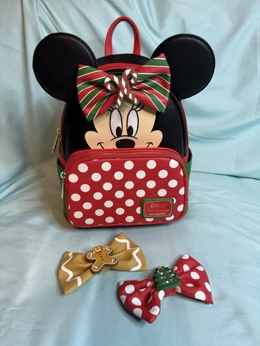 Loungefly x Disney Minnie Mouse Holiday With Interchangeable Bows Backpack
