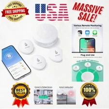 Smart WiFi Water Leak Detector: 200M Range,  Waterproof, 3 Sensors Included