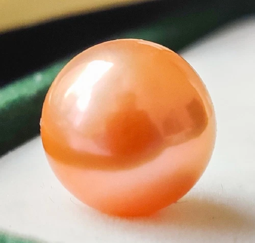 Huge 15mm Natural South Sea Genuine Golden Pink Round Loose Pearl Undrilled 1258