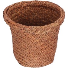 Household Trash Can Bucket Desktop Woven Storage Basket Floor Waste