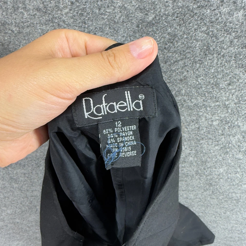 Saia Rafaella Feminina 12 Preta Linha A Midi Zíper Cintura Média Casual Raiom Sólido - Imagem 2 de 4