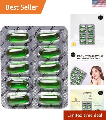 Vitamin E Soft Gel Capsules - 50 Count for Skin Health, Hair Shine & Acne Relief