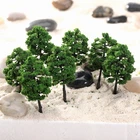 10pcs Green Plastic Train Model Tree Set Railway Wargame Scene 1:100-1:150 Scale