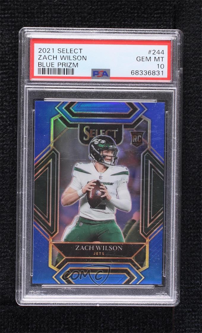 2021 Panini Select Club Level Blue Prizm /99 Zach Wilson PSA 10 GEM MT Rookie RC
