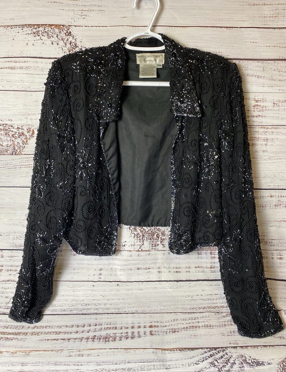 beaded bolero jackets for evening dresses GORAIS Women's Sequin Jacket Evening Shrugs Long Sleeve Open Front Cropped Bolero for Formal Dresses at Amazon Women's Clothing store