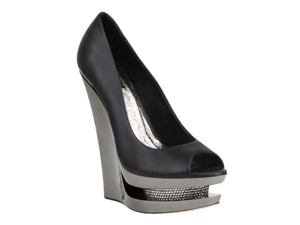 NUEVO EN CAJA $396 Zigi ZIGINY Etiqueta Negra Cuero Estrás Cuña Tacones Botines Zapatos 9 Foto 3 de 3