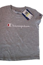 Champion Boys Heritage Logo Print Short Sleeve T-Shirt Gray Size 4
